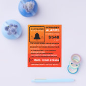 ブラック&オレンジのアラームロゴ、セキュリティアラームサービス チラシ (シングル)