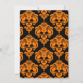 ブラック&オレンジのダマスク・ chic でエレガントなスイート16パーティー 招待状 (裏面)