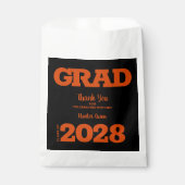 ブラック&オレンジの卒業式パーティー フェイバーバッグ (正面)