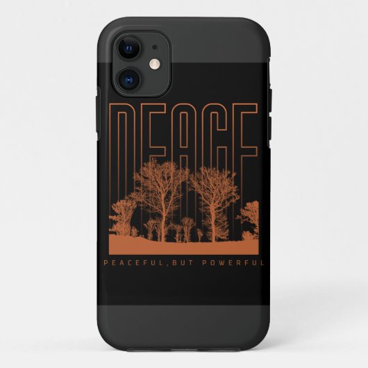 ブラック&オレンジの未来的なピースiPhone 11ケース Case-Mate iPhoneケース (裏面)