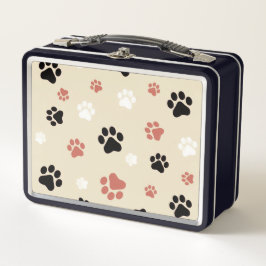 ブラック&オレンジの犬の肉印刷メタルランチボックス メタルランチボックス