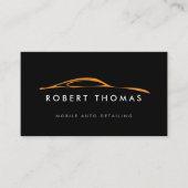 ブラック/オレンジの自動詳細、自動修復 名刺 (正面)