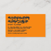 ブラック&オレンジグランジタイポグラフィ 名刺 (裏面)