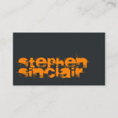 ブラック&オレンジグランジタイポグラフィ 名刺 (正面)