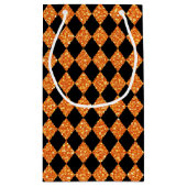 ブラック&オレンジグリッタールックハロウィーン スモールペーパーバッグ (裏面)