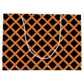 ブラック&オレンジグリッタールックハロウィーン ラージペーパーバッグ (裏面)