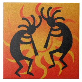 ブラック&オレンジサウスウェストデザイントバルサン タイル