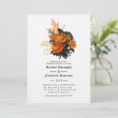 ブラック&オレンジシャビーフローラリハーサルディナー 招待状 (スタンド正面)