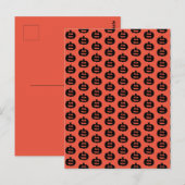 ブラック&オレンジジャックオランタンプリント ポストカード (正面/裏面)