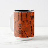 ブラック&オレンジスケルトンハロウィンマグ ツートーンマグカップ (正面左)