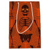 ブラック&オレンジスケルトンハロウィーン抱き枕 ミディアムペーパーバッグ (正面)
