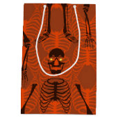ブラック&オレンジスケルトンハロウィーン抱き枕 ミディアムペーパーバッグ (裏面)