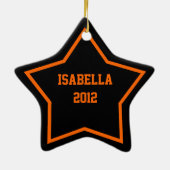 ブラック&オレンジスターフレームオーナメント セラミックオーナメント (裏面)