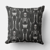 ブラック&オレンジツートーンハロウィンスケルトン枕 クッション (正面)
