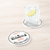 ブラック&オレンジハロウィン不気味タイポグラフィコンセプト コースター (側面)