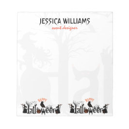 ブラック&オレンジハロウィーンコンセプトタイポグラフィ ノートパッド