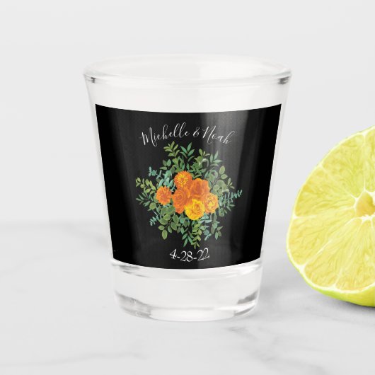 ブラック&オレンジハロウィーンゴシック結婚ズコレクション ショットグラス (正面)