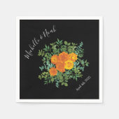 ブラック&オレンジハロウィーンゴシック結婚ズコレクション スタンダードカクテルナプキン (正面)