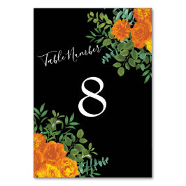 ブラック&オレンジハロウィーンゴシック結婚ズコレクション テーブルナンバー