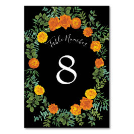 ブラック&オレンジハロウィーンゴシック結婚ズコレクション テーブルナンバー