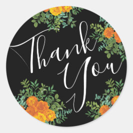 ブラック&オレンジハロウィーンゴシック結婚ズコレクション ラウンドシール