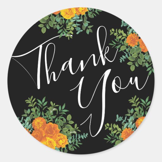 ブラック&オレンジハロウィーンゴシック結婚ズコレクション ラウンドシール (正面)