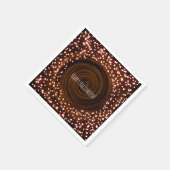 ブラック&オレンジハロウィーンライトパーティー スタンダードカクテルナプキン (角)