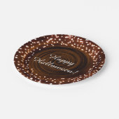 ブラック&オレンジハロウィーンライトパーティー ペーパープレート (アングル)