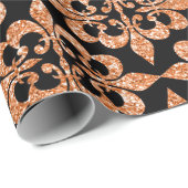 ブラック&オレンジパター不気味ンハロウィンビア ラッピングペーパー (ロールコーナー)