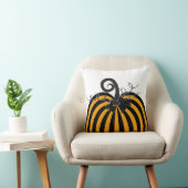 ブラック&オレンジパンプキストライプのンシック秋秋 クッション (椅子)