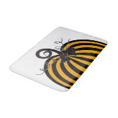 ブラック&オレンジパンプキストライプのンシック秋秋 バスマット (アングル)