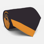 ブラック&オレンジブロード大ストライプ学 ネクタイ (ロール)