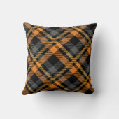 ブラック&オレンジプレイド装飾用クッション クッション (裏面)