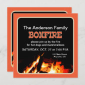ブラック&オレンジボンドファイアパーティー 招待状 (正面/裏面)