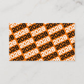 ブラック&オレンジポープリントミニ卒業招待状 名刺 (裏面)