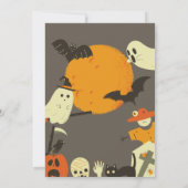 ブラック&オレンジモダンハローウィンパーティ 招待状 (裏面)