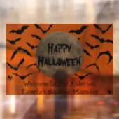 ブラック&オレンジ不気味タイポグラフィハッピーハローウィン ウィンドウサイン (シート2)