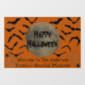 ブラック&オレンジ不気味タイポグラフィハッピーハローウィン ウィンドウサイン (シート)