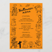 ブラック&オレンジ予測できな手描きハロウィーン メニュー (正面)