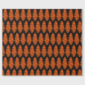 ブラック&オレンジ幽霊 ラッピングペーパー (フラット)