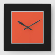 ブラック/オレンジ色のアクリル製壁時計