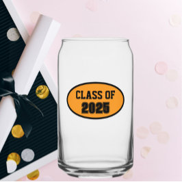 ブラック&オレンジ色の学校のカラークラス年 ガラス缶