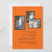 ブラック&オレンジ25枚の写真卒業パーティー 招待状 (裏面)