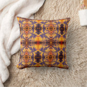 ブラック、オレンジ、イエロー、サングリア、鏡パターン/ クッション (ブランケット)