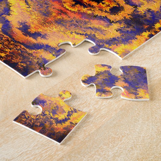 ブラック、オレンジ、イエロー、サングリア、鏡パターン/ ジグソーパズル (側面)