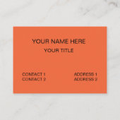 ブラック オレンジ シェブロン ジグザグ 名刺 (裏面)