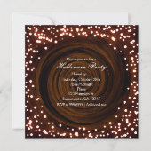 ブラック＆オレンジ ハロウィン ライト パーティー 招待状 (正面)