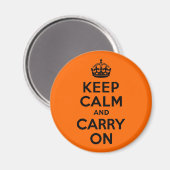 ブラック オレンジ Keep Calm and Carry On マグネット (正面/裏面)