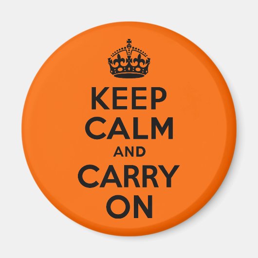ブラック オレンジ Keep Calm and Carry On マグネット (正面)