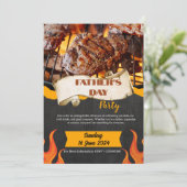 ブラック&オレンモダンジファーザーズデイ招待状 招待状 (スタンド正面)